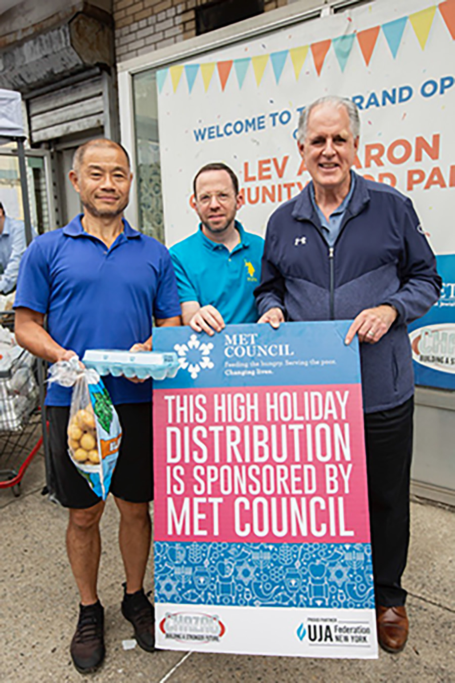 Avi Spitzer of Met Council is joined by State Sen. John Liu and CM James Gennaro.